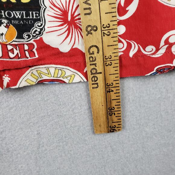 Vintage Big Dogs Men's Size 2X Hawiaan Shirt Red Tropical Dog Print Travel Bold - Picture 6 of 7